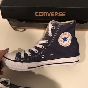 Brand New Navy Blue Converse High Tops